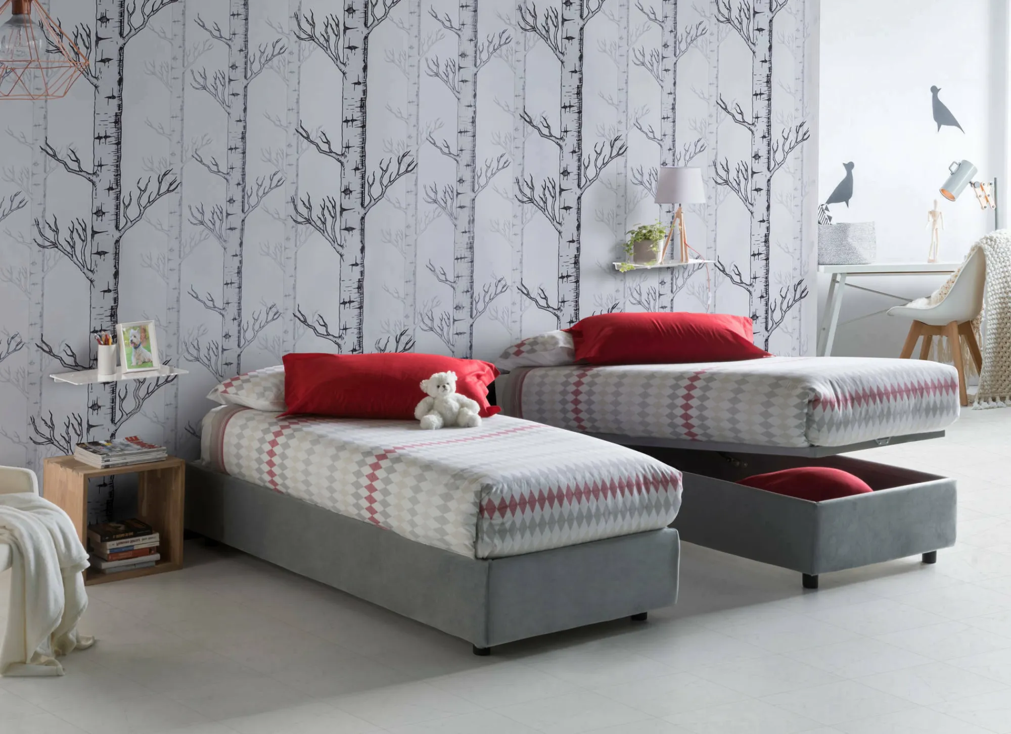 Letto singolo Ava, adatto per materasso Cm 80x200,<Dmora Sale