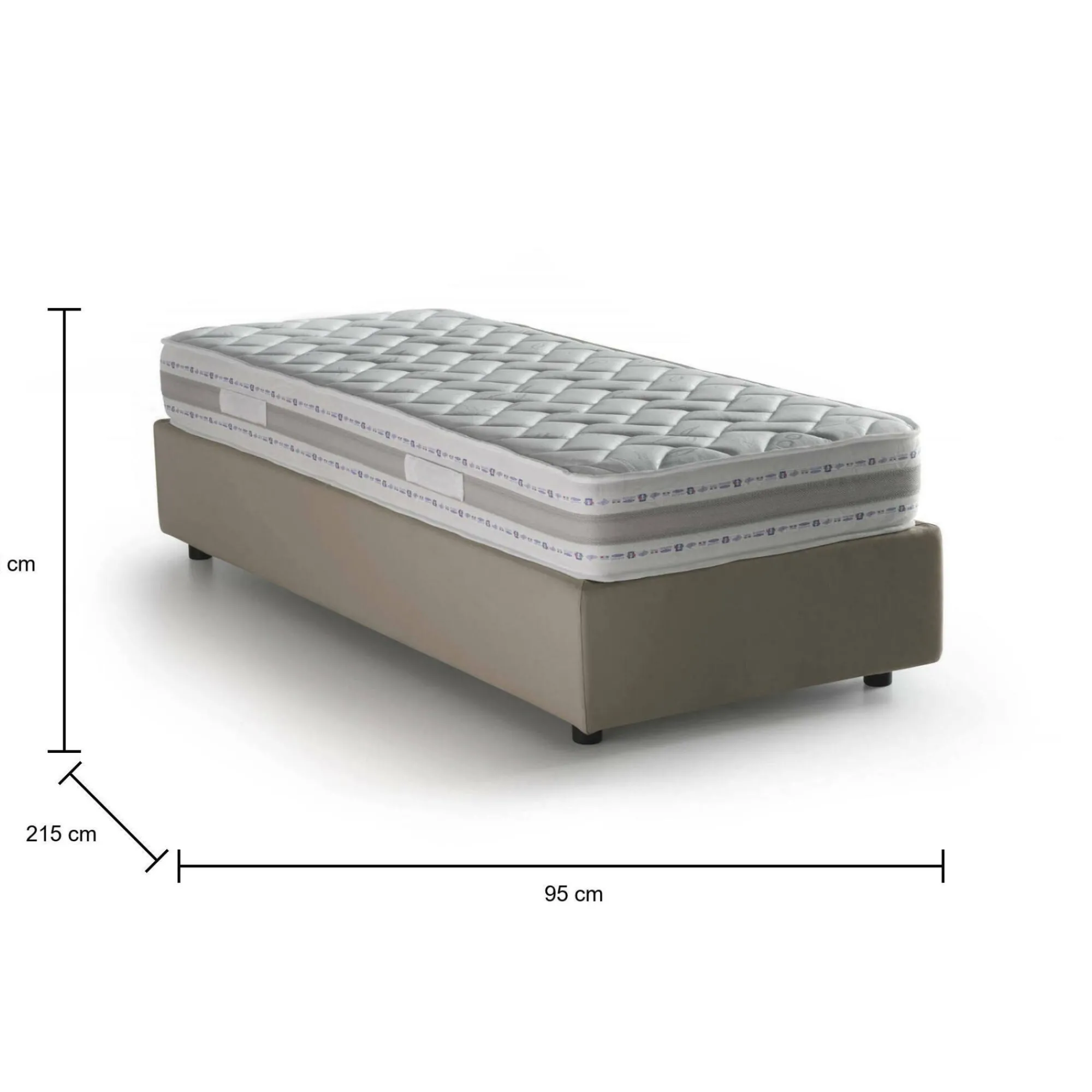 Letto singolo Avova, con materasso Cm 80x200 incluso,<Dmora Cheap