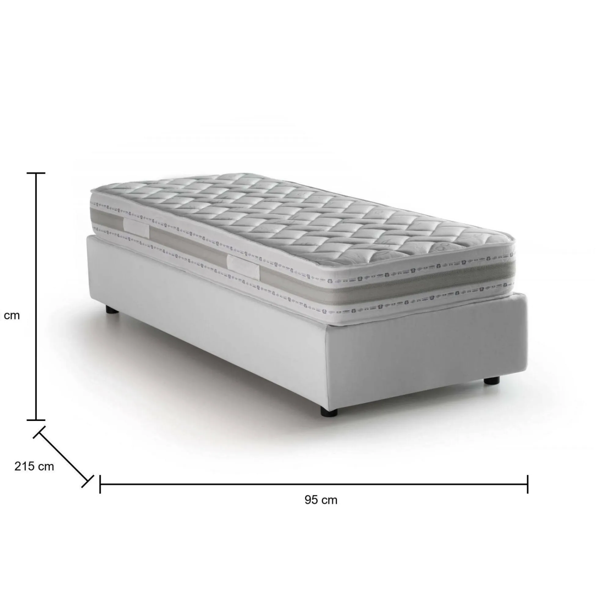 Letto singolo Avova, con materasso Cm 80x200 incluso,<Dmora Best