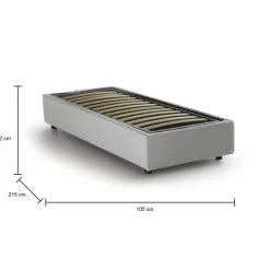 Letto singolo Ayla, adatto per materasso Cm 90x200,<Dmora Hot