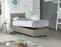 Letto singolo Azeglio, con materasso Cm 80x190 incluso,<Dmora Best
