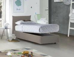 Letto singolo Azeglio, con materasso Cm 80x190 incluso,<Dmora Outlet