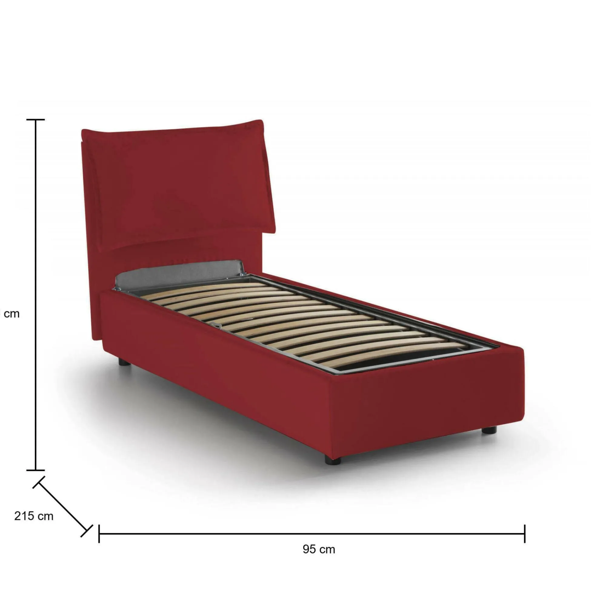 Letto singolo Azzurrino, adatto per materasso Cm 80x200,<Dmora Cheap
