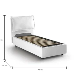 Letto singolo Azzurrino, adatto per materasso Cm 80x200,<Dmora Flash Sale
