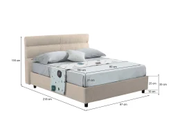 Letto singolo Brendola, Con materasso Cm 80x190 incluso,<Dmora Clearance