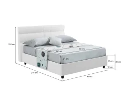 Letto singolo Brendola, Con materasso Cm 80x190 incluso,<Dmora Clearance