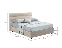 Letto singolo Brenta, Adatto a materasso Cm 80x200,<Dmora Online
