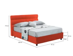 Letto singolo Brenta, Adatto a materasso Cm 80x200,<Dmora Hot