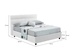 Letto singolo Brenta, Adatto a materasso Cm 80x200,<Dmora Online