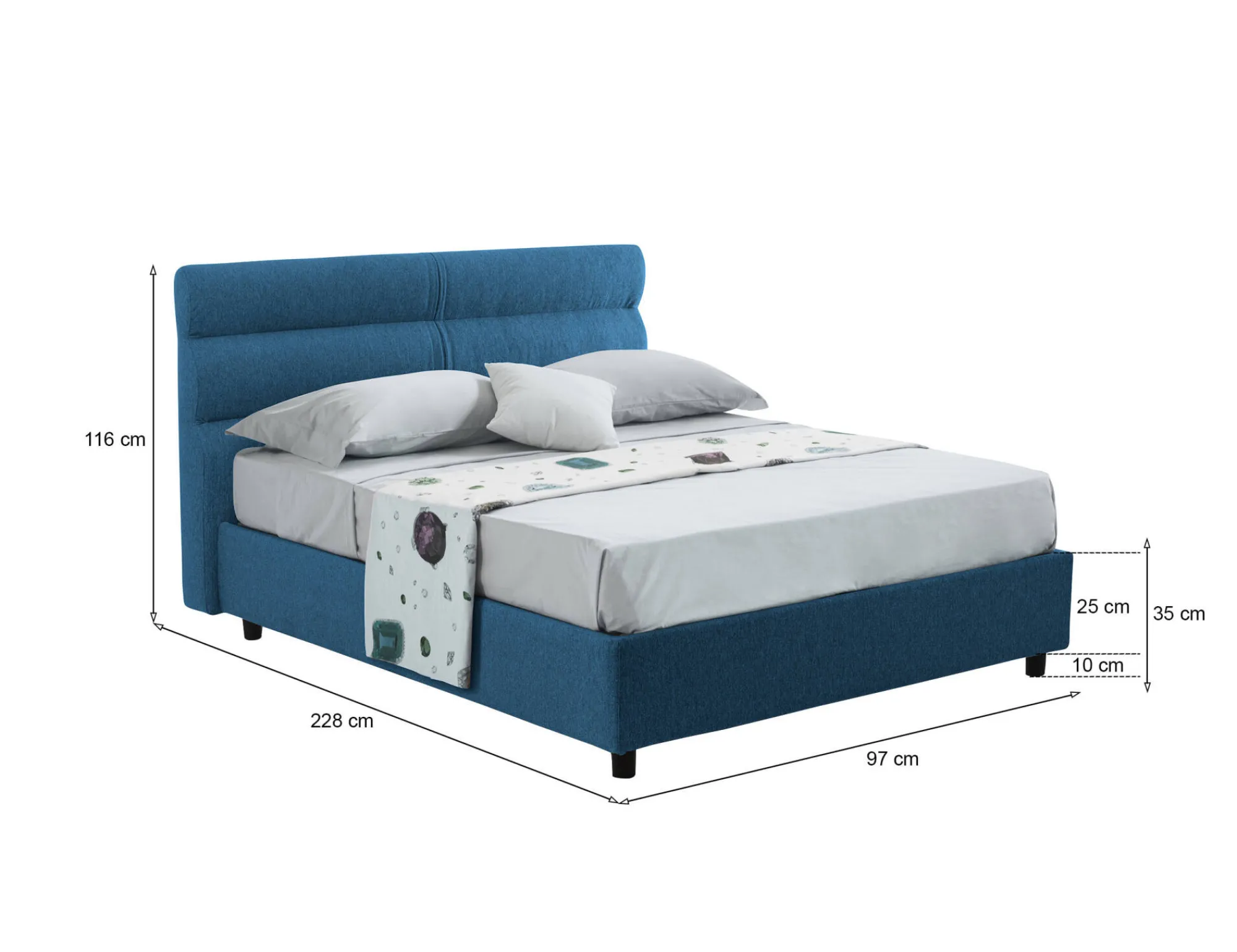 Letto singolo Brenta, Adatto a materasso Cm 80x200,<Dmora Flash Sale