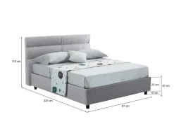 Letto singolo Brenta, Adatto a materasso Cm 80x200,<Dmora Hot