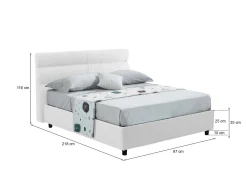 Letto singolo Brez, Adatto a materasso Cm 80x190,<Dmora Fashion