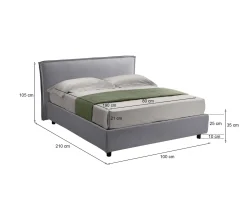 Letto singolo Brozolo, Con materasso Cm 80x190 incluso,<Dmora Fashion