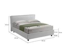 Letto singolo Brozolo, Con materasso Cm 80x190 incluso,<Dmora Fashion