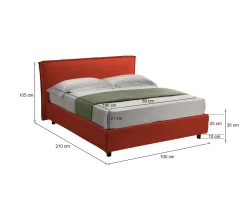 Letto singolo Brozolo, Con materasso Cm 80x190 incluso,<Dmora New