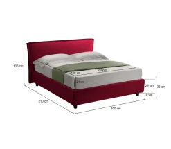 Letto singolo Brozolo, Con materasso Cm 80x190 incluso,<Dmora Shop
