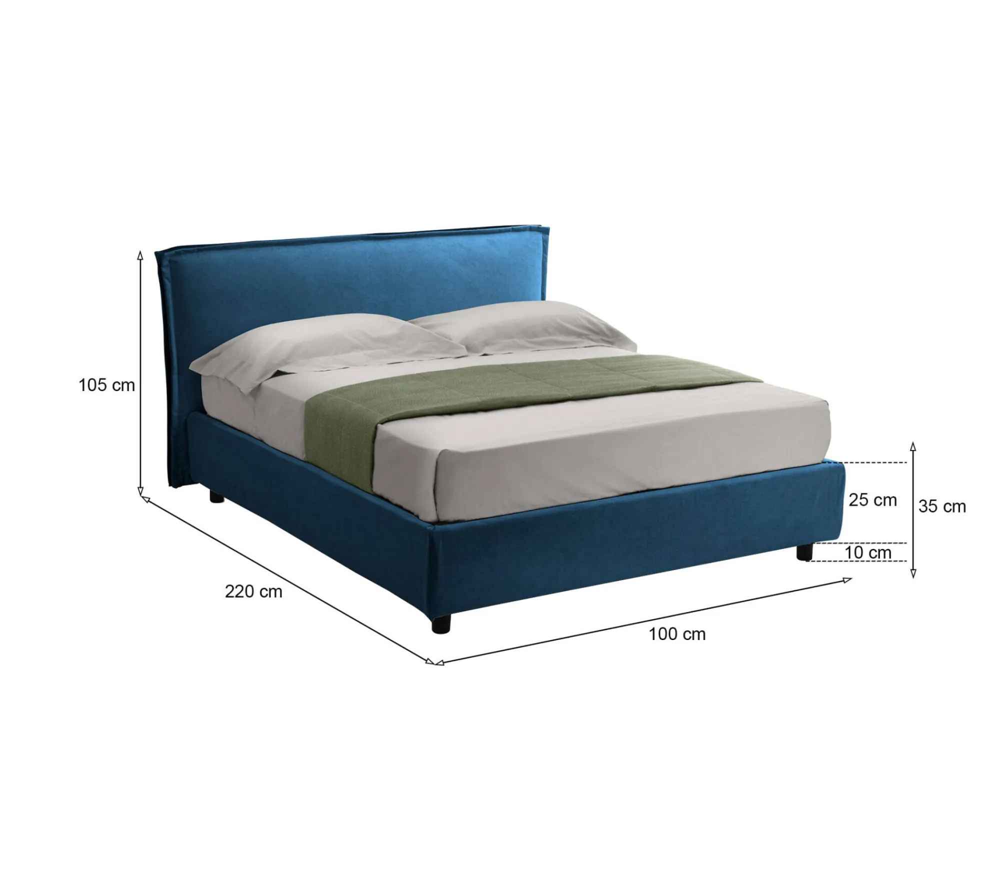 Letto singolo Bruino, Adatto a materasso Cm 80x200,<Dmora Fashion