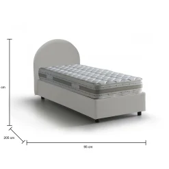 Letto singolo Cirilla, con materasso Cm 80x190 incluso,<Dmora Cheap