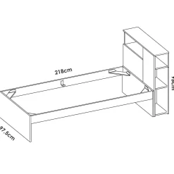 Letto singolo Crispina, 99x218 h96 cm,<Dmora Sale