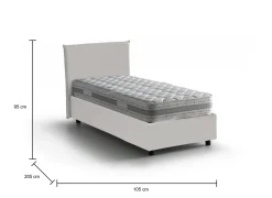 Letto singolo Dbaiocc, con materasso Cm 90x190 incluso,<Dmora Sale