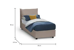 Letto singolo Delhi, con materasso Cm 80x200 incluso,<Dmora Clearance