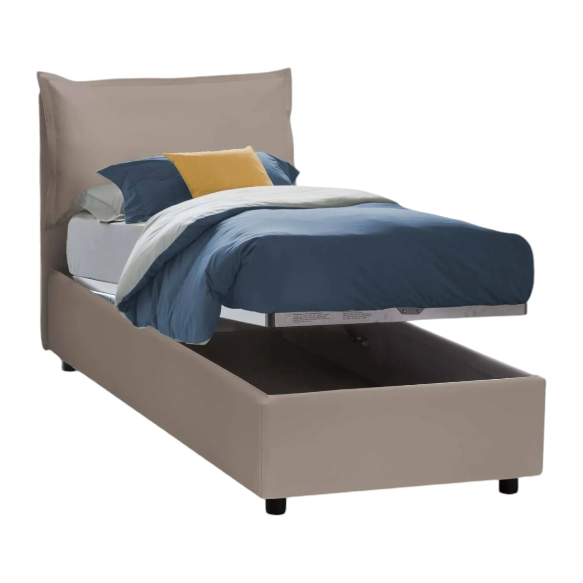 Letto singolo Delhi, con materasso Cm 80x200 incluso,<Dmora Clearance