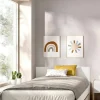 Letto singolo Denglis, 96x195 h67 cm, Bianco e Rovere<Dmora Cheap