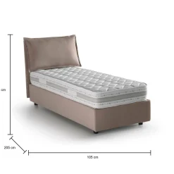 Letto singolo Dloset, con materasso Cm 90x190 incluso,<Dmora Hot