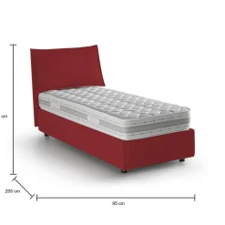 Letto singolo Dmangone, con materasso Cm 80x190 incluso,<Dmora Fashion