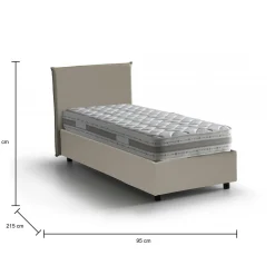 Letto singolo Domnitor, con materasso Cm 80x200 incluso,<Dmora Fashion