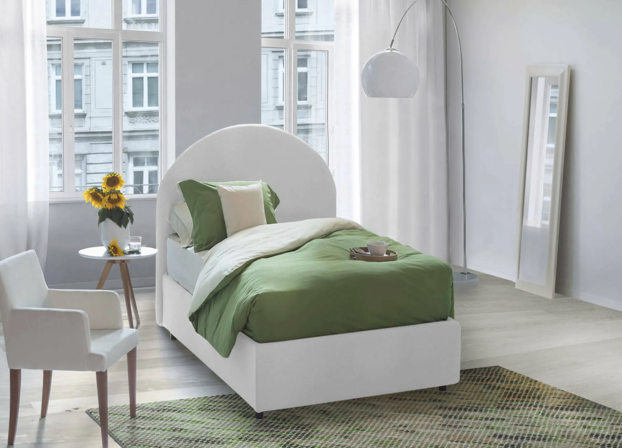 Letto singolo Egle, con materasso Cm 80x190 incluso,<Dmora Flash Sale