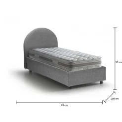 Letto singolo Egle, con materasso Cm 80x190 incluso,<Dmora Best