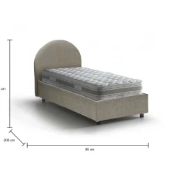 Letto singolo Egle, con materasso Cm 80x190 incluso,<Dmora Hot