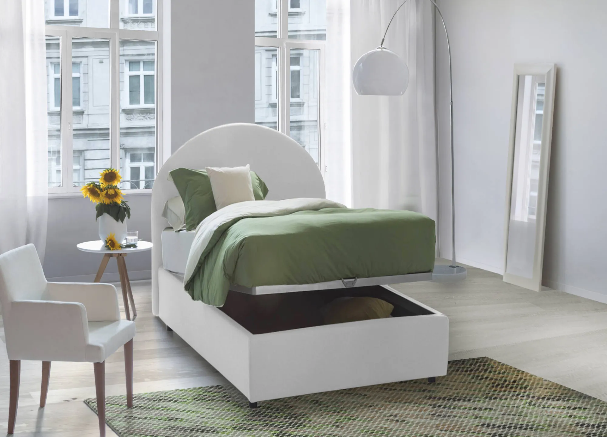 Letto singolo Egle, con materasso Cm 80x190 incluso,<Dmora Flash Sale