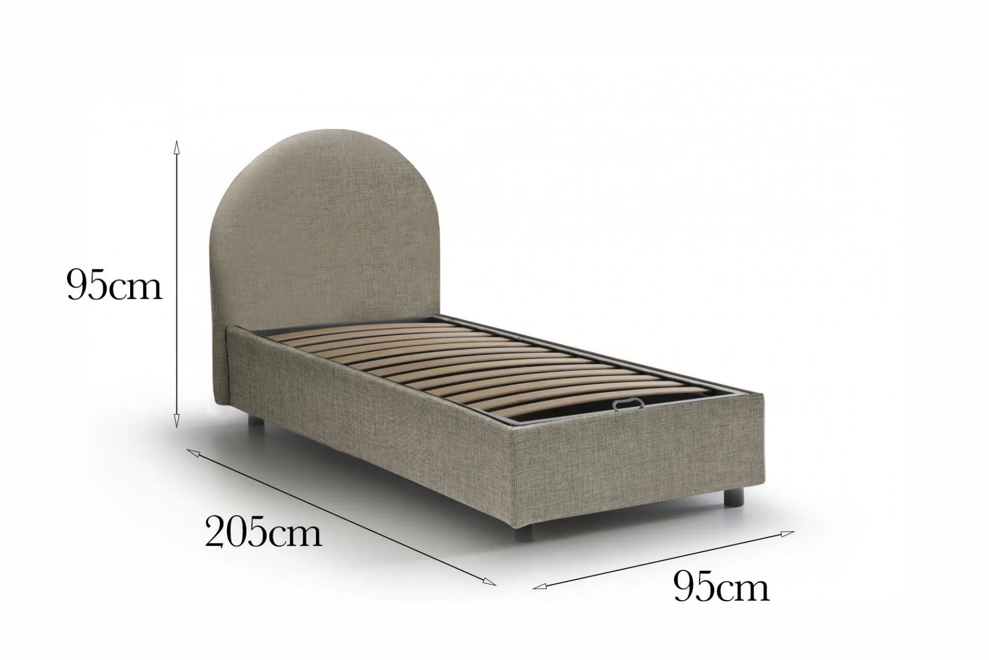 Letto singolo Egle, con materasso Cm 80x190 incluso,<Dmora Hot