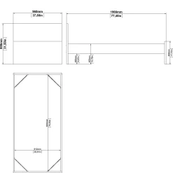 Letto singolo Fanny, Sommier per camera da letto, Giroletto per stanza, Struttura porta materasso, 96x197 h80 cm, Bianco<Dmora Clearance