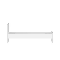 Letto singolo Fanny, Sommier per camera da letto, Giroletto per stanza, Struttura porta materasso, 96x197 h80 cm, Bianco<Dmora Clearance