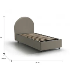 Letto singolo Fedra, adatto per materasso Cm 80x190,<Dmora Fashion