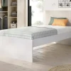 Letto singolo Guillermo, 146x195 h106 cm, Bianco e Rovere<Dmora Best Sale