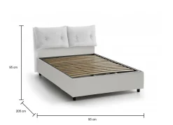 Letto singolo Ildegarda, adatto per materasso Cm 80x190,<Dmora Fashion