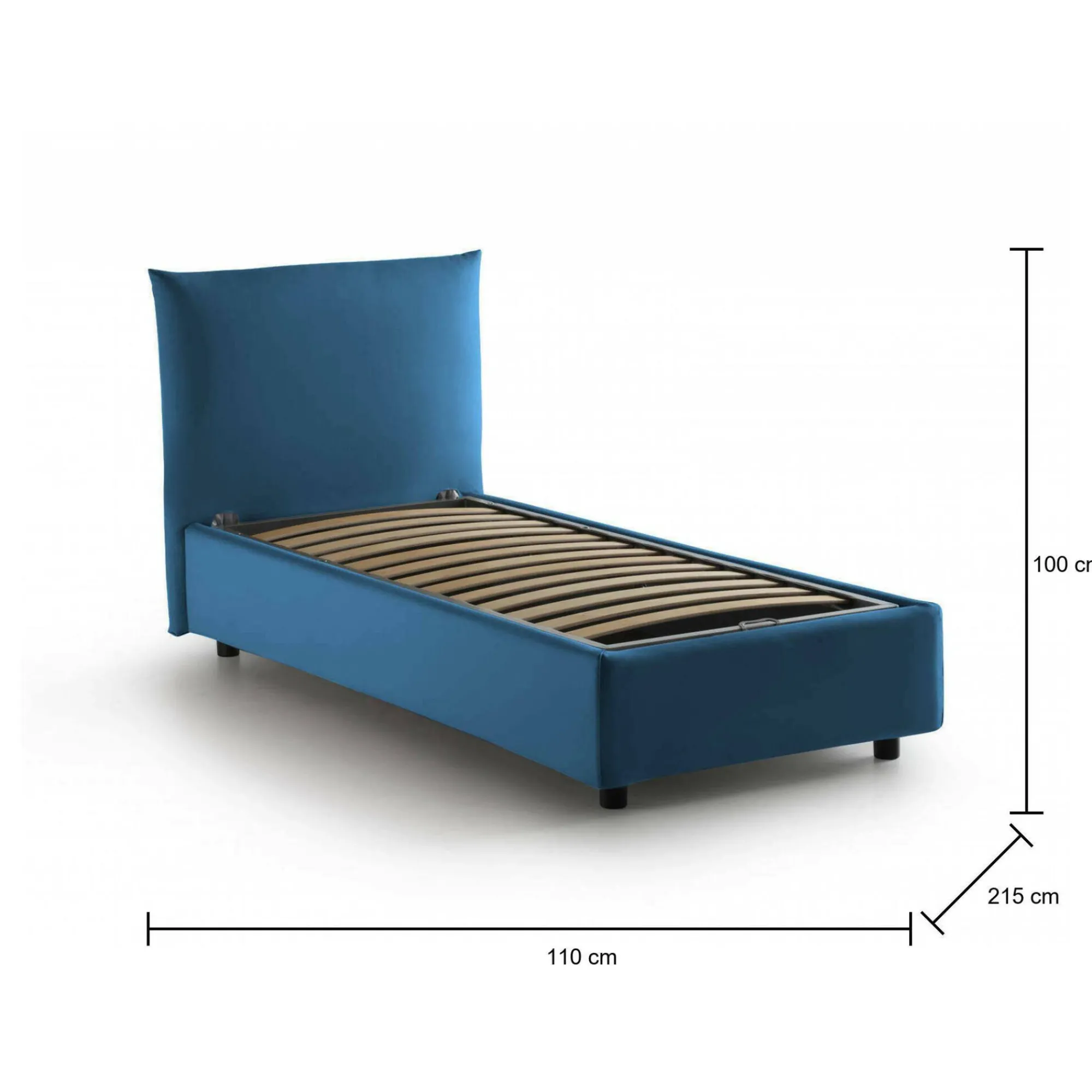 Letto singolo Ippolito, adatto per materasso Cm 80x190,<Dmora Shop