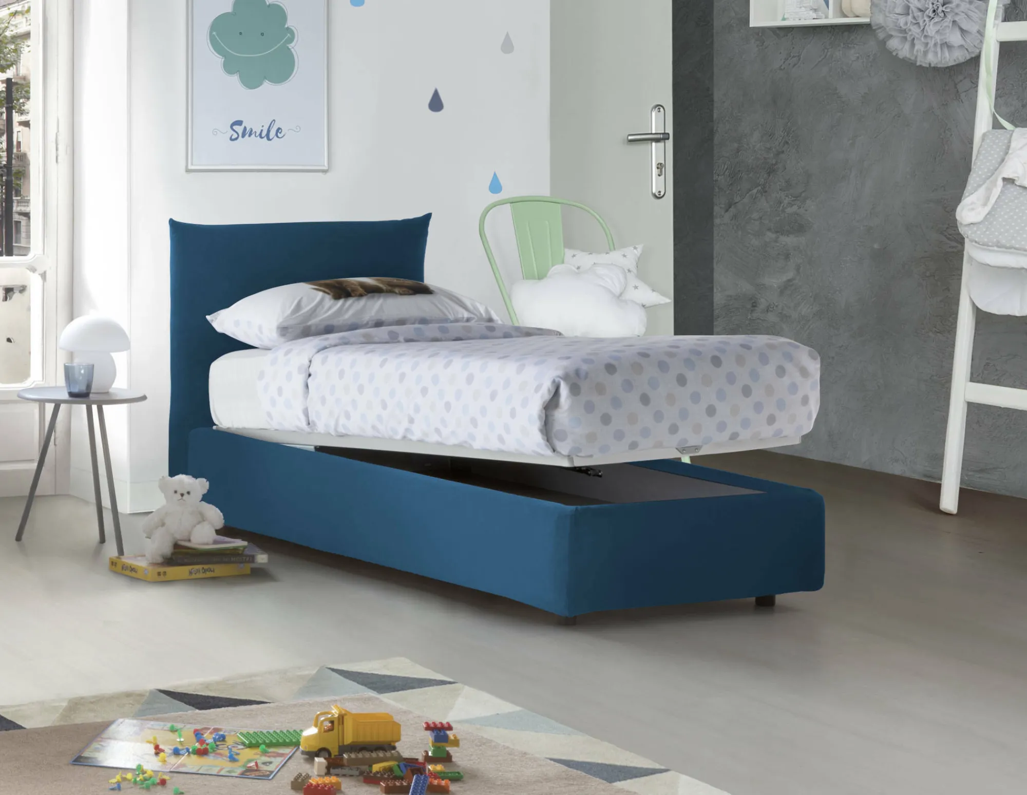 Letto singolo Ippolito, adatto per materasso Cm 80x190,<Dmora Shop