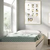 Letto singolo Neki, 96x195 h40 cm, Rovere e Bianco<Dmora Best