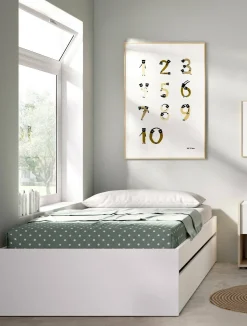 Letto singolo Neki, 96x195 h40 cm,<Dmora Flash Sale