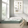 Letto singolo Neki, 96x195 h40 cm,<Dmora Fashion