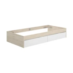 Letto singolo Neki, 96x195 h40 cm, Rovere e Bianco<Dmora Best