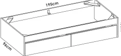 Letto singolo Neki, 96x195 h40 cm, Rovere e Bianco<Dmora Best