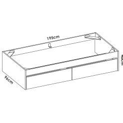 Letto singolo Neki, 96x195 h40 cm,<Dmora Fashion