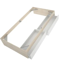 Letto singolo Neki, 96x195 h40 cm, Rovere e Bianco<Dmora Best