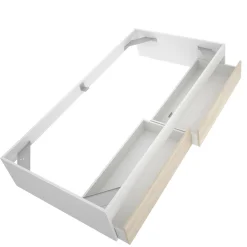 Letto singolo Neki, 96x195 h40 cm, Bianco e Rovere<Dmora Best